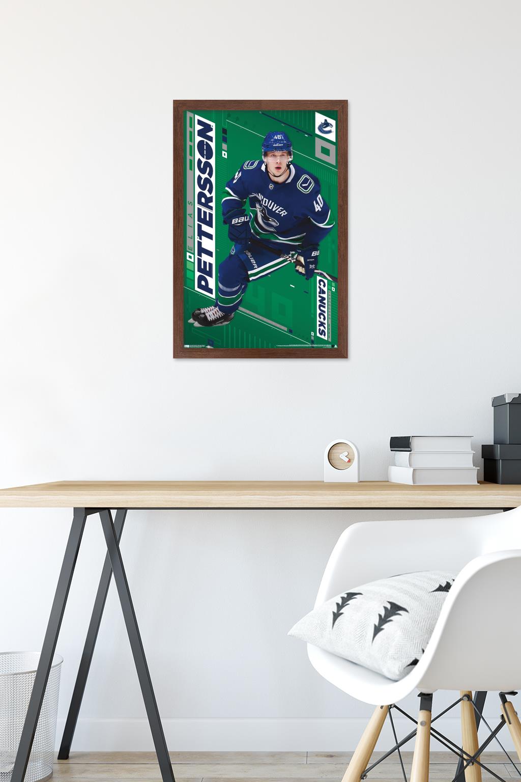 NHL Vancouver Canucks - Elias Pettersson 19 Wall Poster, 14.725" x 22.375", Framed