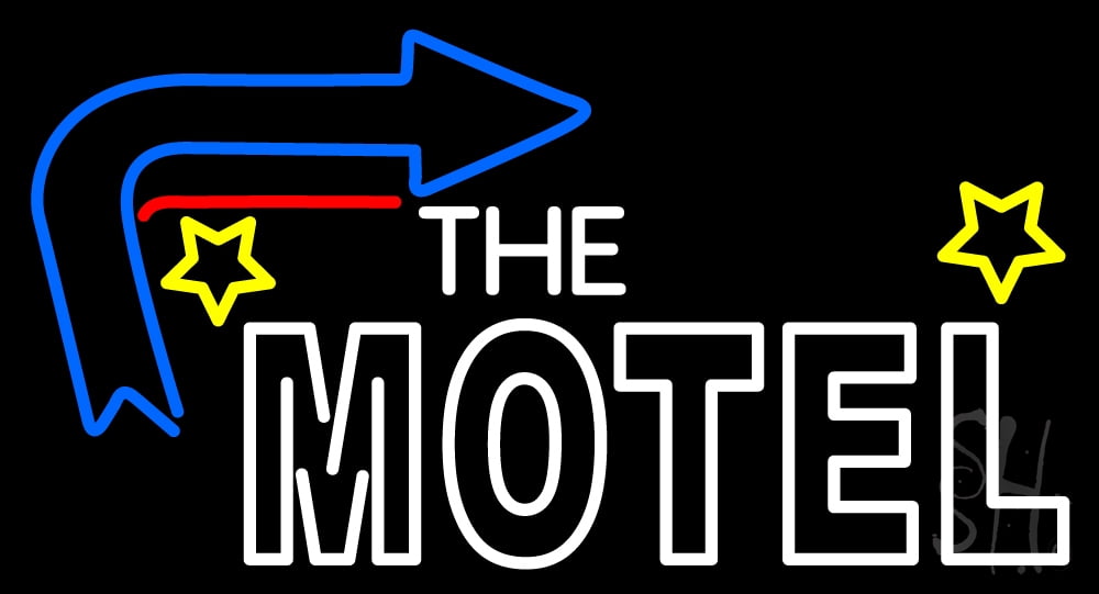The Motel LED Neon Sign 13 x 24 - inches, Black Square Cut Acrylic ...