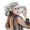 Grey, variant on Sun Hats for Women Summer Dress Hat with Wide Leaf Flower Design Ideal Bridal Shower Beach Sun White
