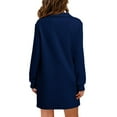 thumbnail image 6 of Baqcunre Women's Clothing, Womens Long Sleeve Lapel Collared V Neck Sweatshirt Dress Loose Fit Solid Color Mini Dresses Fall 2024 Valentines Day Gifts, 1Pc Sweatshirt Blue1 2XL, 6 of 6