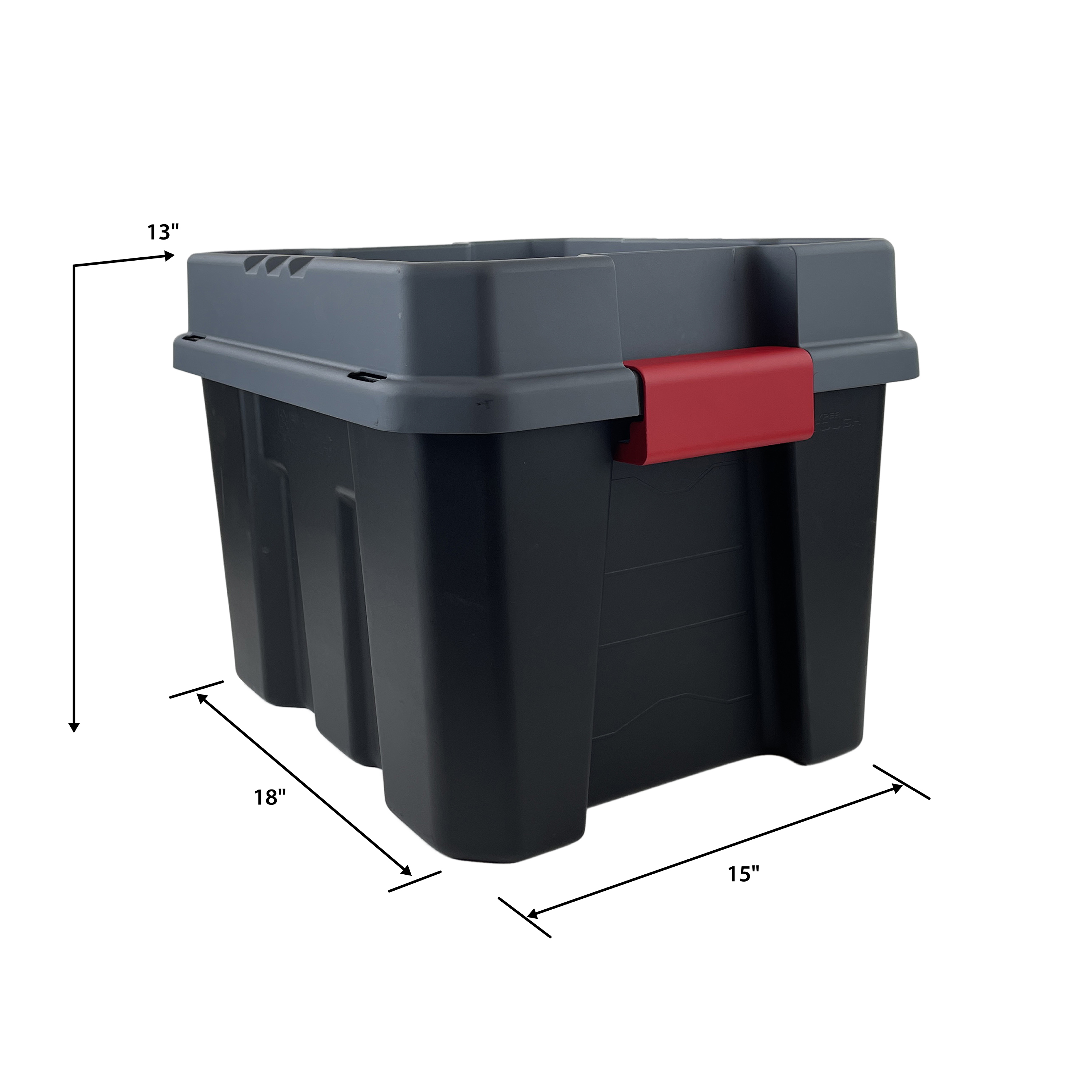 (2 pack) Hyper Tough 8 Gallon Plastic Storage Tote with Latching Lid, Black