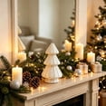 thumbnail image 3 of Clearance Wicker Rattan Christmas Tree, Hand Woven Christmas Tree, Christmas Decoration Gift for Mantel Fireplace Home (White), 3 of 6