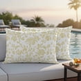 thumbnail image 4 of Yellow Flower Outdoor Waterproof Pillow Covers, Vintage Farmhouse Boho Leaf Spring Plant Decorative Rectangle Throw Pillowcase Sofa Cushion Sham for Patio/Couch/Chair, 20"x12" 2 Pack, 4 of 8