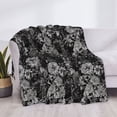 thumbnail image 3 of Honeii Rose Flowers print throw blanket, crafted from cozy cotton flannel, offers versatile home decor as a bedding suitable for all seasons.-60"x50", 3 of 6