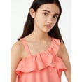 thumbnail image 4 of Free Assembly Girls Babydoll Dress with Asymmetric Neckline, Sizes 4-18, 4 of 5