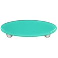 thumbnail image 1 of Light Aqua Blue Oval Glass Cabinet Pull - Aluminum Post, 1 of 1