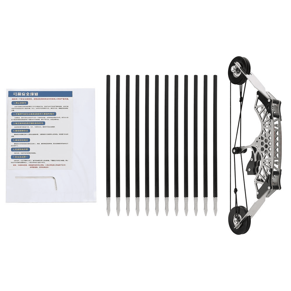 AME 8.6" Mini Compound Bow Kit Archery Toy Arrows Target Shooting Children Gift Bow (12pcs Arrows)