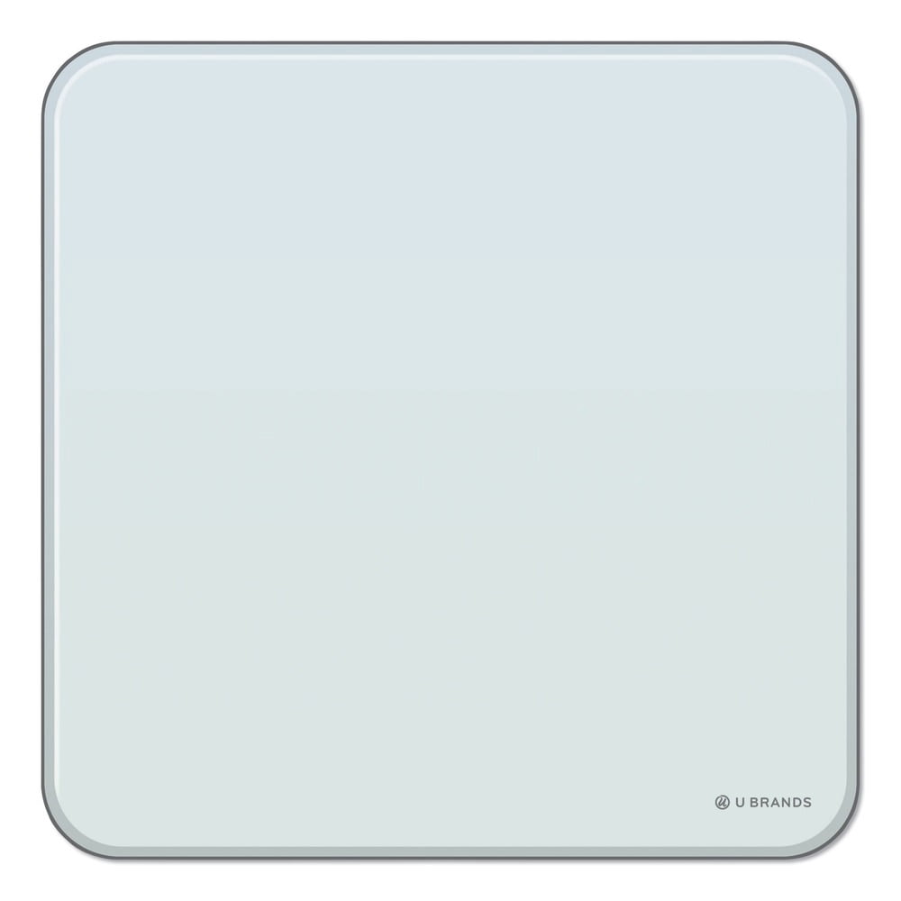 U Brands Magnetic Glass Dry Erase Board – 12x12 Inch Frosted White Board, Frameless, Includes Marker