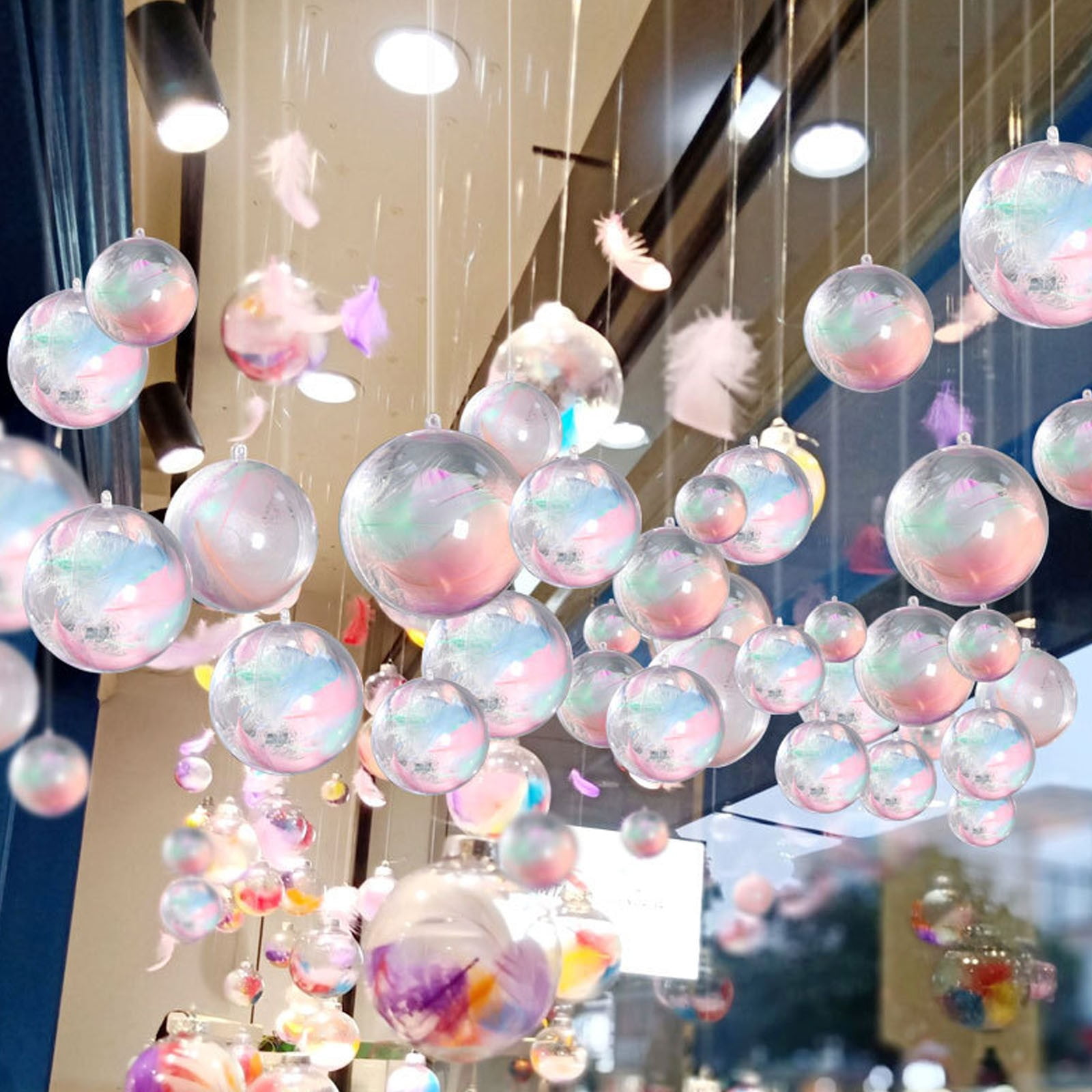 Extra Large Clear Ball Ornaments, Big Fillable Christmas Balls Shatterproof Ornament Baubles for DIY Crafts Christmas Wedding Party Decor Hanging Decoration(Clear,20cm/7.9inch,1PCS)