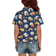 thumbnail image 4 of Girls School Uniform Henley Short Sleeve Cute Cartoon Animal Print Polo Shirts Button Closure Active Causal T Shirts, 110, 4 of 4