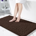 thumbnail image 1 of Alfombra de baño Yimobra Luxury Chenille 140 x 60 cm, color marrón, 1 of 8
