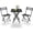 Black, variant on Senfot 3-Piece Outdoor Round Tube Steel Bistro Set, All Weather Iron Frame Patio Table Chairs for Yard Garden Balcony Poolside Green