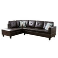 thumbnail image 2 of Hommoo Faux Leather Sectional Sofa, 4-Seat L-Shaped Couch, Modern Indoor Living Room Furniture, Apartment, Office, Brown(Without Ottoman), 2 of 6