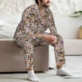 thumbnail image 7 of Uemuo dogs and cats Pattern 2-Piece Loungewear Set - Men’s Soft Sleepwear, Cozy Winter PJs, Comfy Sleep Set-Small, 7 of 7