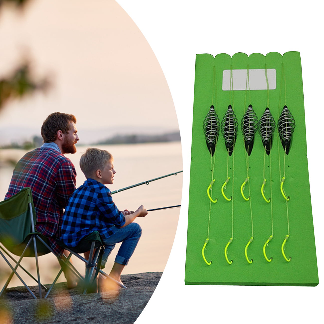 5 Pairs/Set Fishing Hooks Carp Fishing Hair Rigs Double Barbed Hook Anti-Tangle 