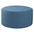 thumbnail image 5 of Ottoman Slipcovers Round Ottoman Footstool Cover Removable Blue, 5 of 8