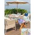 thumbnail image 4 of Easter Outdoor Tablecloth - 54x80 Inch Rectangle Dining Table Cover, Spring Rabbit Tail Eggs Eucalyptus Leaves Wood Waterproof Outdoor Table Cloth with Umbrella Hole & Zipper for Picnic/Patio/Party, 4 of 7