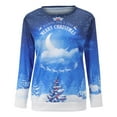 thumbnail image 4 of Pull de Noël pour Femmes à Manches Longues Fermeture Blouse Imprimée Graphique Mode Chandail en Molleton Mi-Long Veste Col Rond Cardigan d'Hiver Chandail à Capuchon Doux, 4 of 7