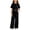 Black, variant on Girls Ruffle 2 Piece Outfits Kids Plain Short Sleeve Top Pants Co Ord Clothing Set Teens Crew Neck T Shirt Drawstring Elastic Waist Pants Tracksuit Toddler Fashion Sweatsuits Gray 9-10 Years