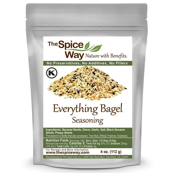 The Spice Way Everything Bagel Seasoning - European, Asian, and American Cuisine Spice Blend – All Natural - Resealable Pouch – 4 oz.