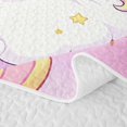 thumbnail image 5 of Metsweet Cartoon Unicorn Twin Quilt Set, Kawaii Rainbow Stars Print Twin Coverlet Set, 5 of 7