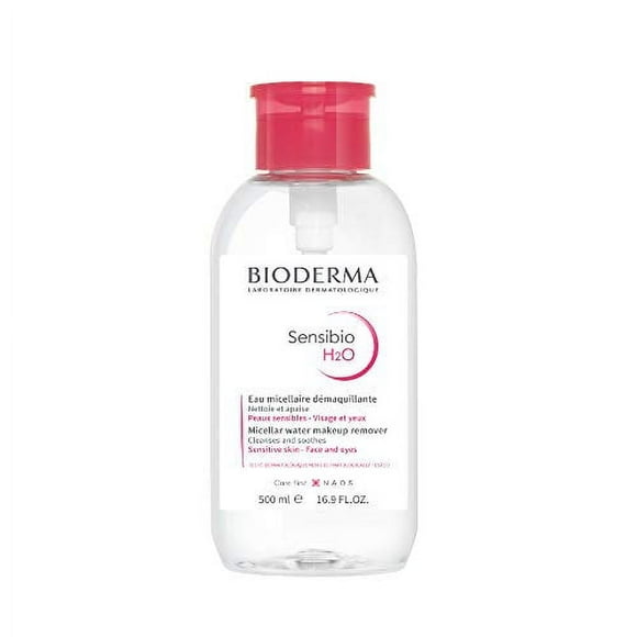 Bioderma - Sensibio H2O PUMP - Eau Micellaire - Nettoyage et Démaquillage - Sensation Rafraîchissante - pour Peau Sensible, 16,7 Fl Oz (Lot de 1)
