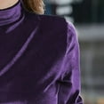 thumbnail image 2 of Ladies' High Neck Solid Color Velvet Long Sleeved T-shirt Top for Autumn and Winter Interior Matching Base Shirt for Women, 2 of 6