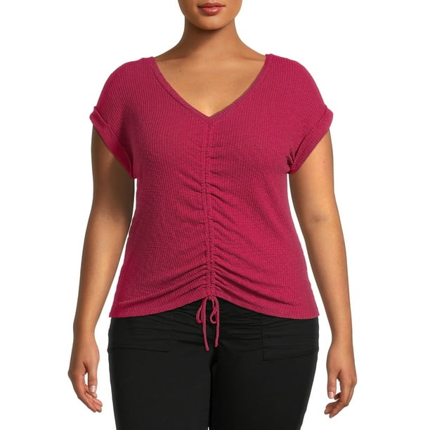 No Boundaries No Boundaries Juniors' Plus Size Ruched Front Top