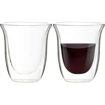 Youngever 2 Pack 5.5 Ounce Espresso Cups, Double Wall Thermo Insulated Espresso Cups, Glass Coffee Cups (Tall)