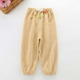 thumbnail image 2 of AherBiu Toddler Girls Cotton Pants Drawstring Waist Elastic Hem Slacks Lounge Pants Solid Color, 2 of 3
