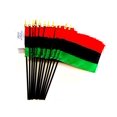 thumbnail image 2 of 12 Afro American Desk Flags 4x6 Inch American Made Miniature Table Flags; 12 Small Mini Flags, 2 of 3