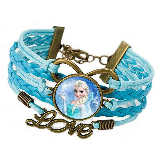 Elsa Braided Love Leather Style Blue and Sky-Blue Bronze Color Frozen ...