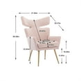 thumbnail image 7 of Fish Tail Accent Chair, Leisure Single Chair with High Back and Armrest, Upholstered Sofa Chair with Gold Metal Legs, Modern Reading Chair Vanity Chair for Living Room, Bedroom, Apartment, Pink, 7 of 7