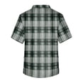 thumbnail image 5 of Domuza Men Scrub Top Plaid Stripe Graphics V Neck Short Sleeve Carer Uniform Big and Tall Comfy Soft Medical Workwear with 3 Pockets Multicolor L, 5 of 5