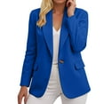 thumbnail image 2 of Rotm Office Wear for Women Women's Work Office Blazer Stretch Lapel Collar Long Sleeve Jacket Suit Blazer Blue,XL, 2 of 6