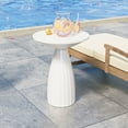 thumbnail image 5 of Fsbecl Round Metal Outdoor End Table, White, 5 of 8