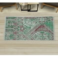 thumbnail image 1 of Ethnic Decorative Rug, Grunge Themed Abstract Artwork of Traditional Tribal Shapes and Ornaments, Quality Carpet for Bedroom Dorm and Living Room, 6 Sizes, Fern Green, by Ambesonne, 1 of 1