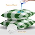 thumbnail image 4 of Green White Buffalo Check Throw Pillow Covers 18x18 Inch Set of 2, Farmhouse Plaid Modern Geometric Waterproof Outdoor Pillow Covers, Decorative Cushion Pillowcases for Couch, Sofa, Bed, Patio, 4 of 9