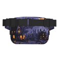 thumbnail image 3 of Fotbe Mystery House Halloween Night Cangurera Cuadrada con Estampado de Doble Capa, Bolsa de Cintura Ajustable Mini para Hombres y Mujeres, 3 of 9
