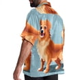 thumbnail image 3 of Pixel Dog Men's Casual Printed Button Down Short Sleeve Spread Collar Beach Shirts for Summer, Unisex, 3 of 6