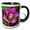 Black/White, variant on 3drose, Spring, Magenta and Purple Helleborus or Letten Rose Flower, 11oz Two-tone Red Mug