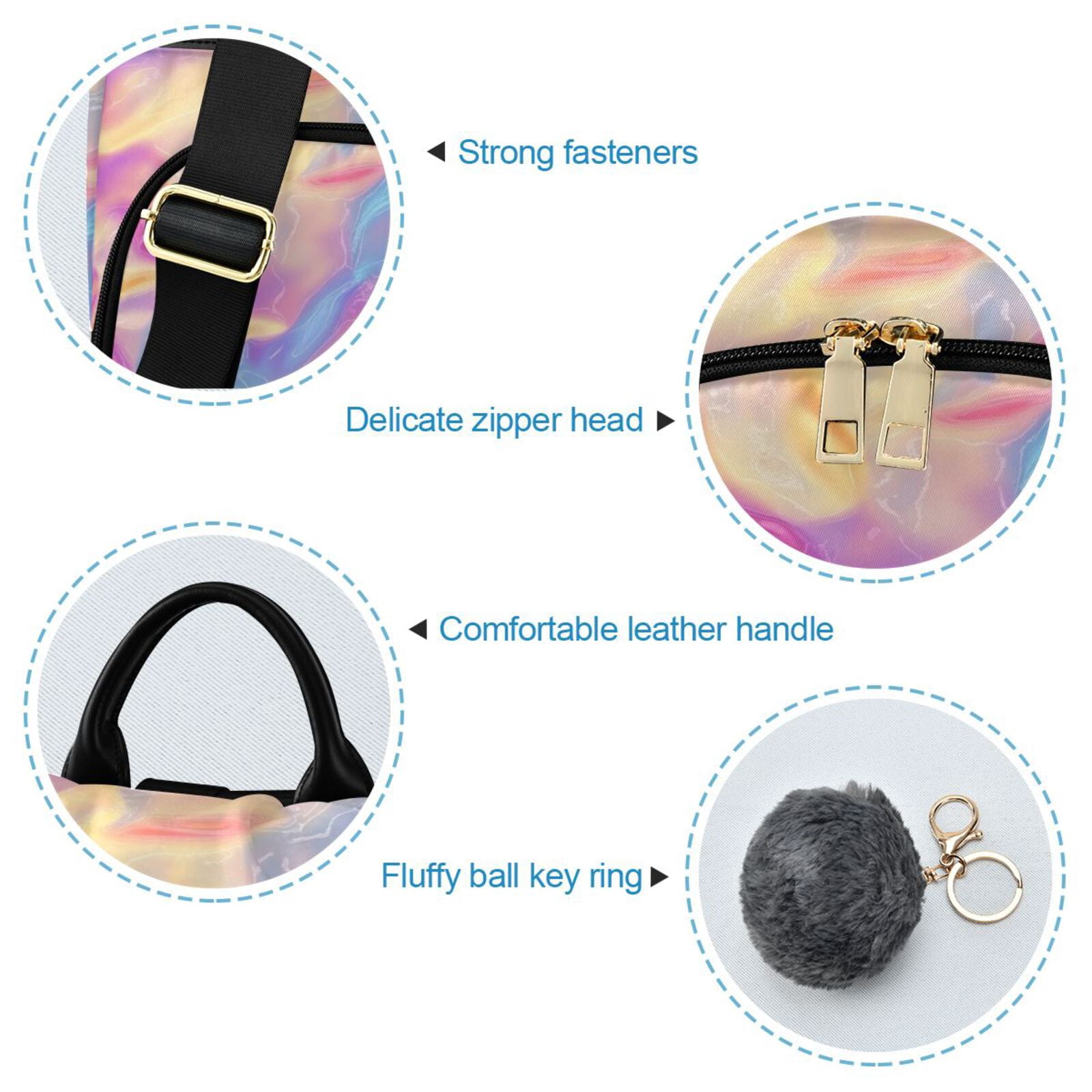 Colorful Hologram Waves Travel Laptops Backpack for Women Anti-theft Casual Work Bag Daypack Lightweight Laptop Bag