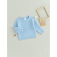 thumbnail image 4 of Wassery Toddler Baby Girls Boys Knit Sweater Crew Neck Long Sleeve Solid/Striped Sweatshirt Pullovers Tops 12M 18M 24M 3T 4T 5T Kids Fall Winter Warm Clothes, 4 of 8