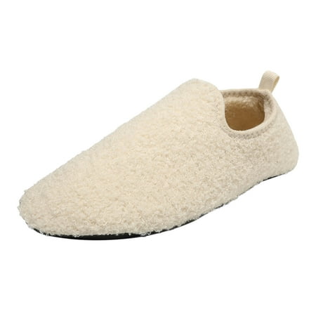

Xboschi Womens Cozy Slippers Men And Ladies Couples Winter Solid Colour Home Indoor Slippers Soft Bottom Package With Thickened Velvet Warm Slippers