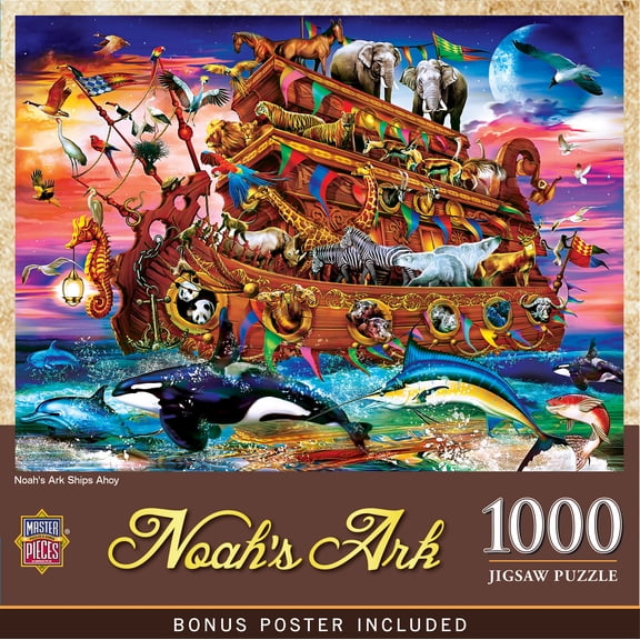 MasterPieces 1000 Piece Puzzle - Noah's Ark Ships Ahoy - 19.25"x26.75"