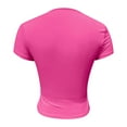 thumbnail image 5 of Women's Top Slim T Shirt V Neck Top With Short Sleeves Sexy Solid Color Shirt T Shirt, 5 of 6