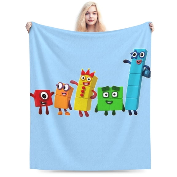 Numberblocks Throw Blanket Soft Lightweight Cozy Plush Flannel Bed Blanket Fuzzy Fluffy Fleece Blankets for Bedroom Living Room Couch Office 40"X30"