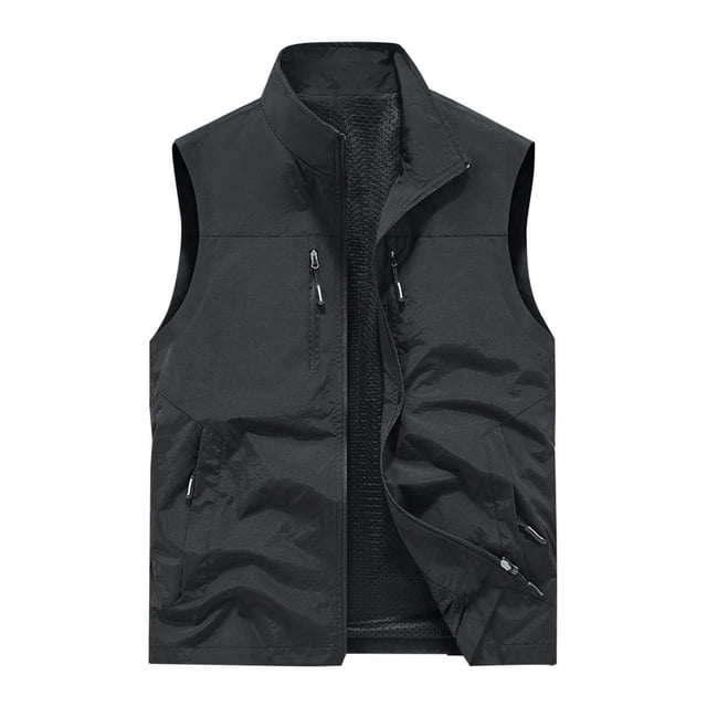 Veste de Golf Légère pour Homme, Col Montant, Fermeture Éclair Intégrale, Sans Manches, pour la Randonnée et la Course