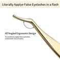 thumbnail image 4 of Lash Applicator Tool DIY False Eyelash Applicator Tool Stainless Steel Curved Eyelash Tweezers for Clusters and Strip Lashes, Gold, 4 of 7