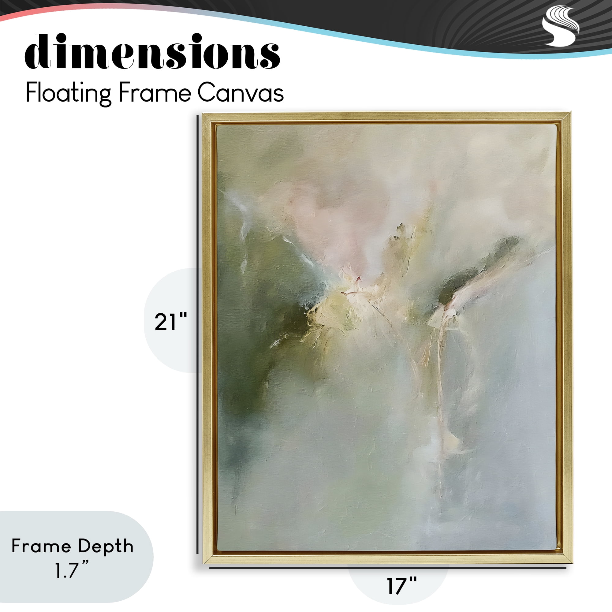Stupell Industries Ethereal Brushwork Harmony Gold Framed Floater Canvas Wall Art, design by Riley B